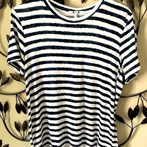 Three Dots Striped Tee Shirt - NWOT - Size Large